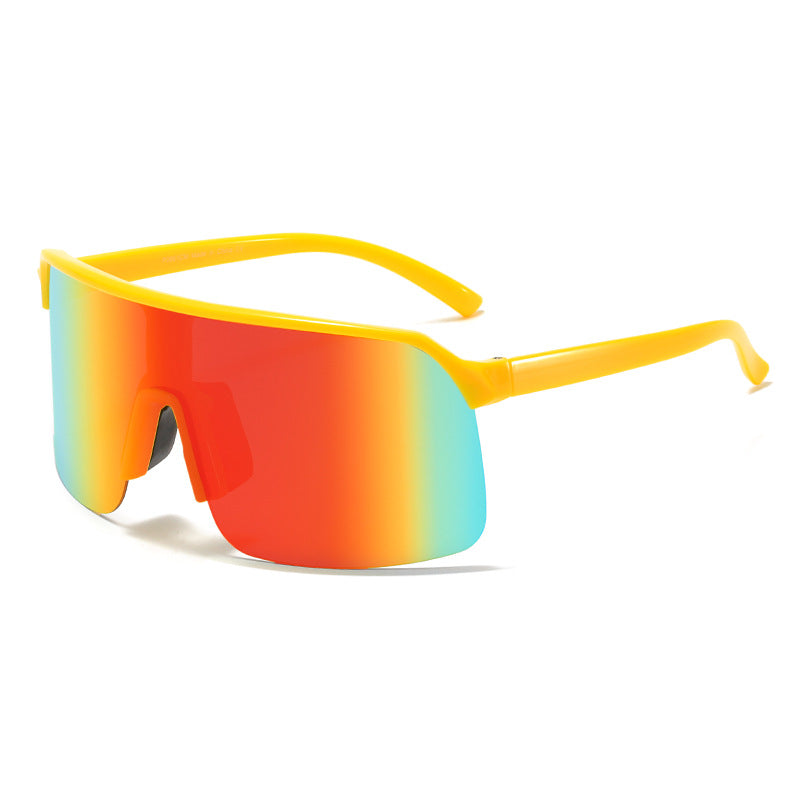 Damen Sportliche Sonnenbrille mit breitem Rahmen und integriertem UV-Schutz Karnz