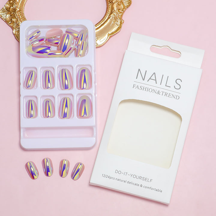 Premium-Spiegel-Finish Press-On Nagelset Karnz