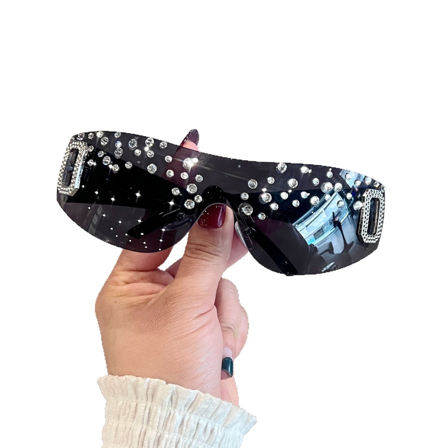 Damen sportliche Skibrille mit strassverziertem Rahmen Karnz