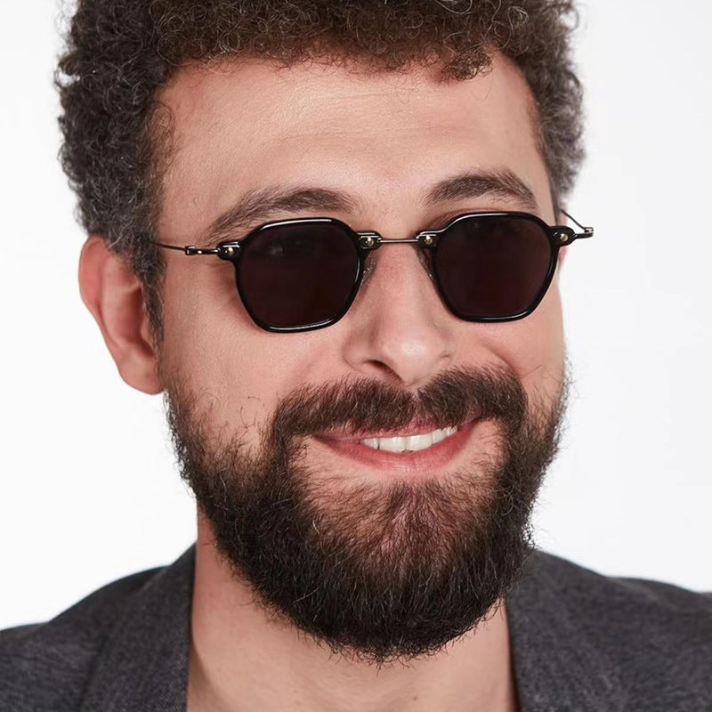 Damen stilvolle Sonnenbrille mit einzigartiger sechseckiger Form und robustem Rahmen Karnz