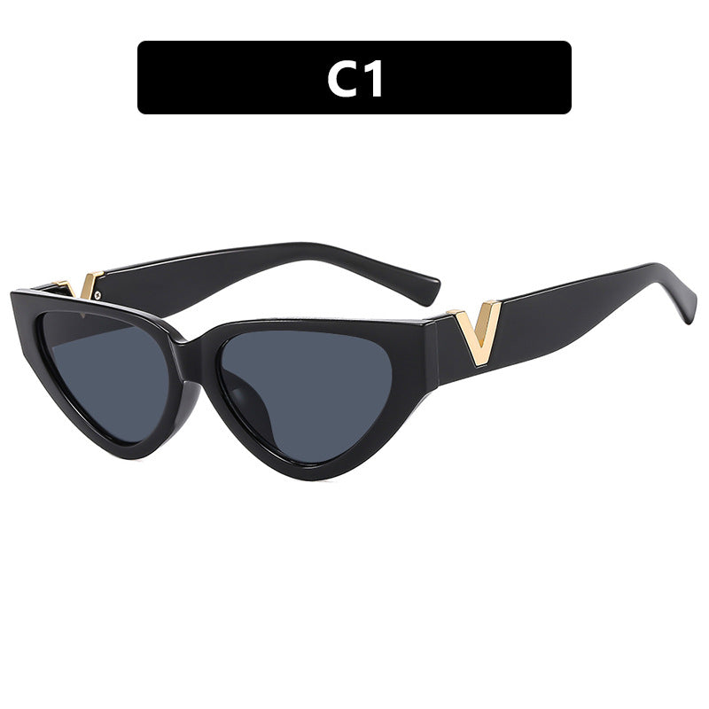 Damen Cat-Eye Sonnenbrille mit stylishem Zebra-Design und luxuriösen Akzenten Karnz