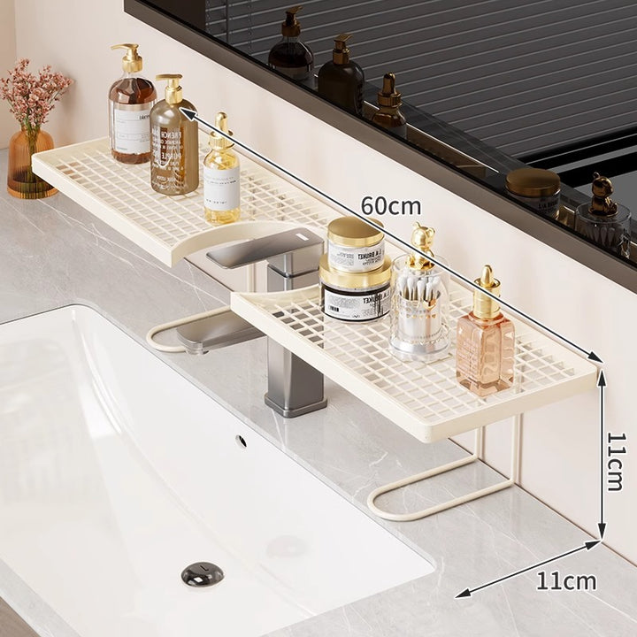 Über- Waschbecken- Arbeitsplatte Vanity Regal Organisator mit Gitter-Tabletts und U-Rahmen Unterstützung