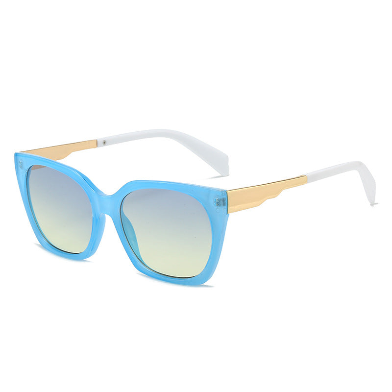 Damen Oversized-Sonnenbrille mit elegantem transparentem Rahmen und goldenen Akzenten Karnz