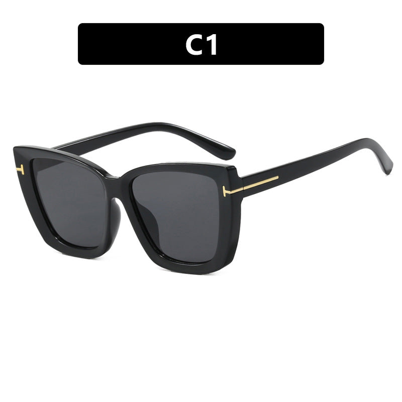 Damen große Sonnenbrille im modernen Design mit angesagtem Schildkrötenmuster Karnz