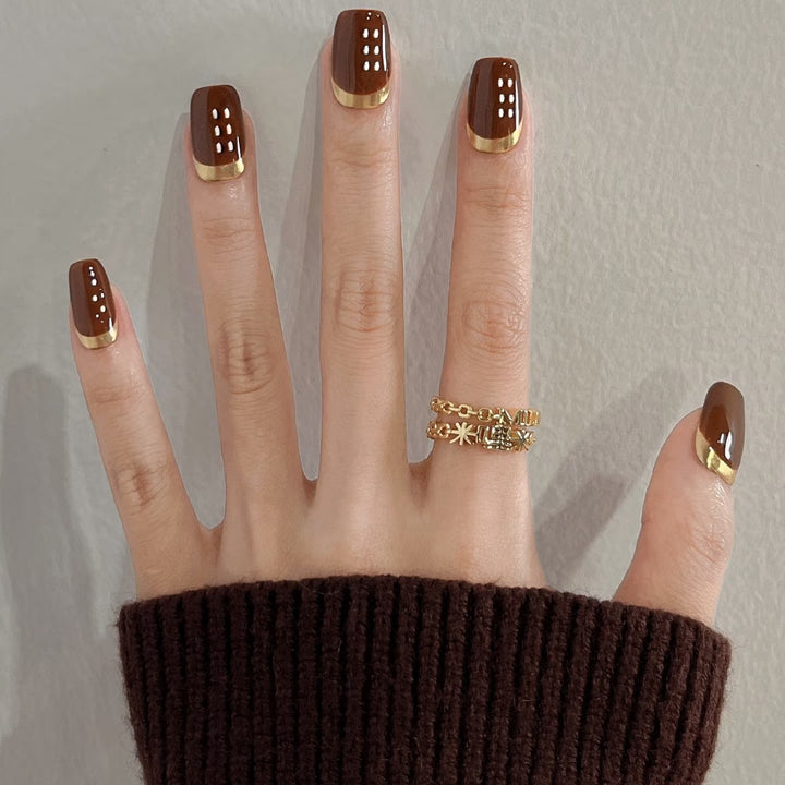 Luxuriöses Glänzendes Press-On Nagelkunst Set