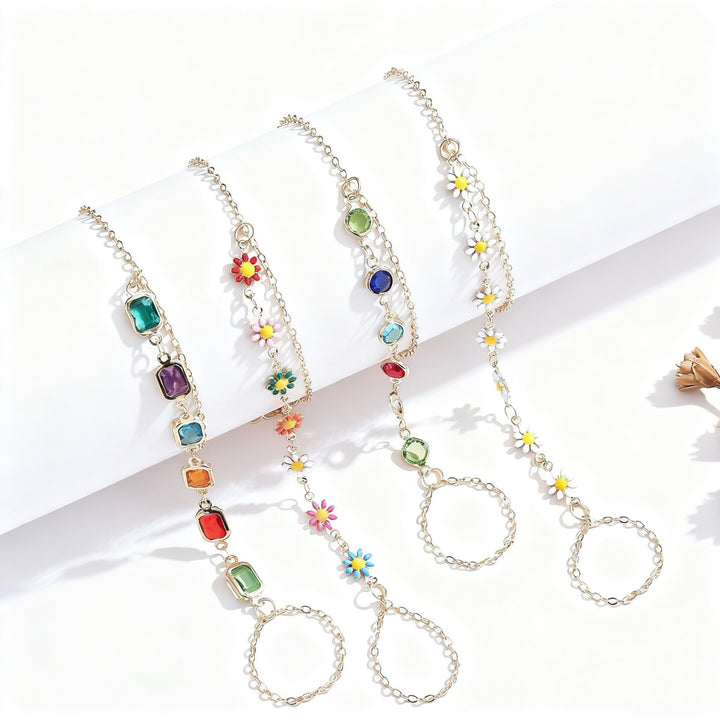 Buntes Edelstein Charme Armband Karnz