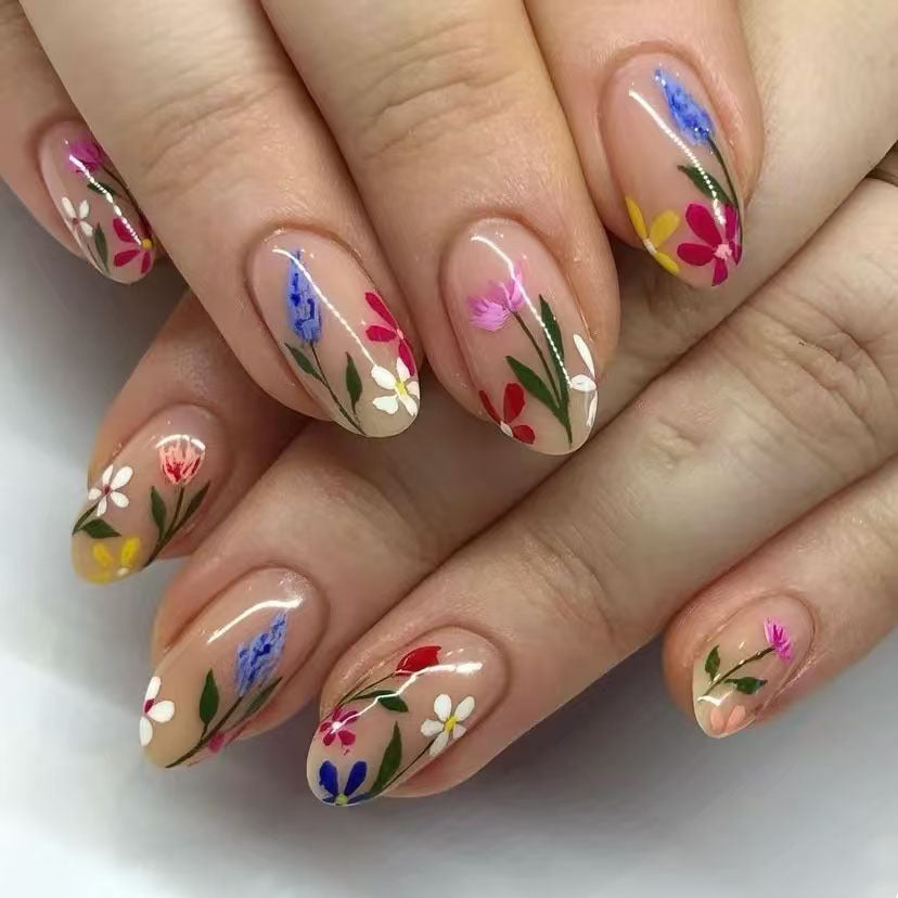 Florale Kunst Nageldekor Set