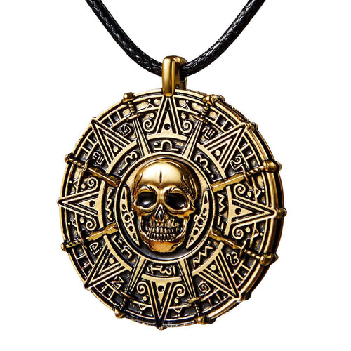 Gothic Skull Medaillon Anhänger Halskette Karnz