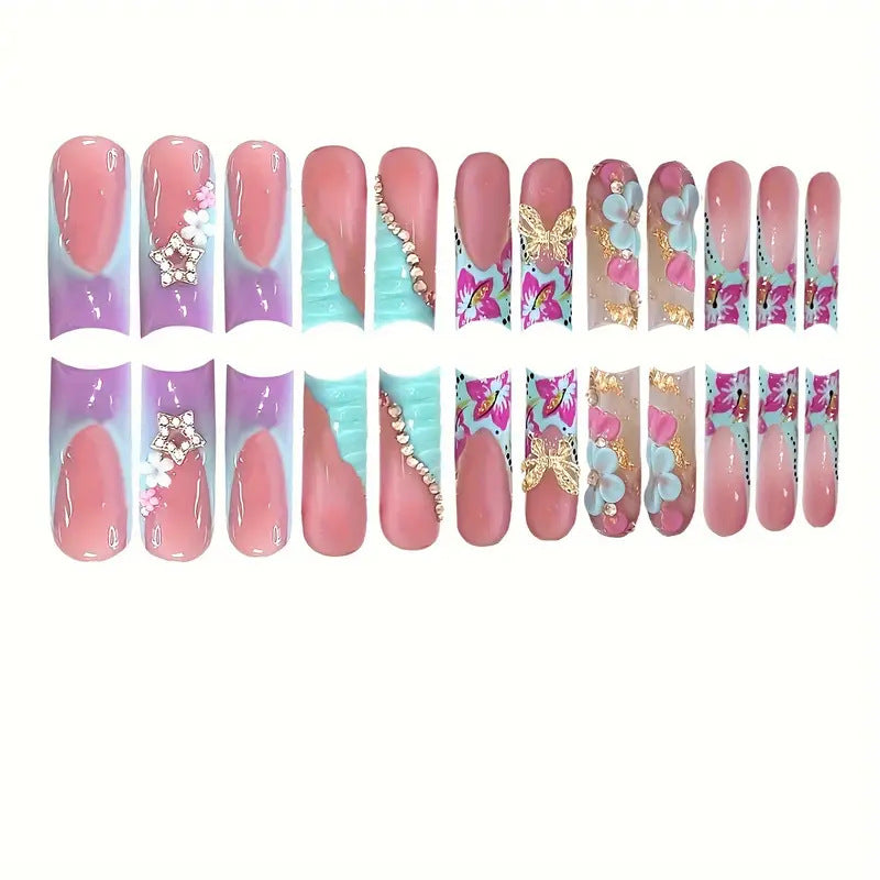 3D Blumendekorative Druck-Nagelkunst Karnz