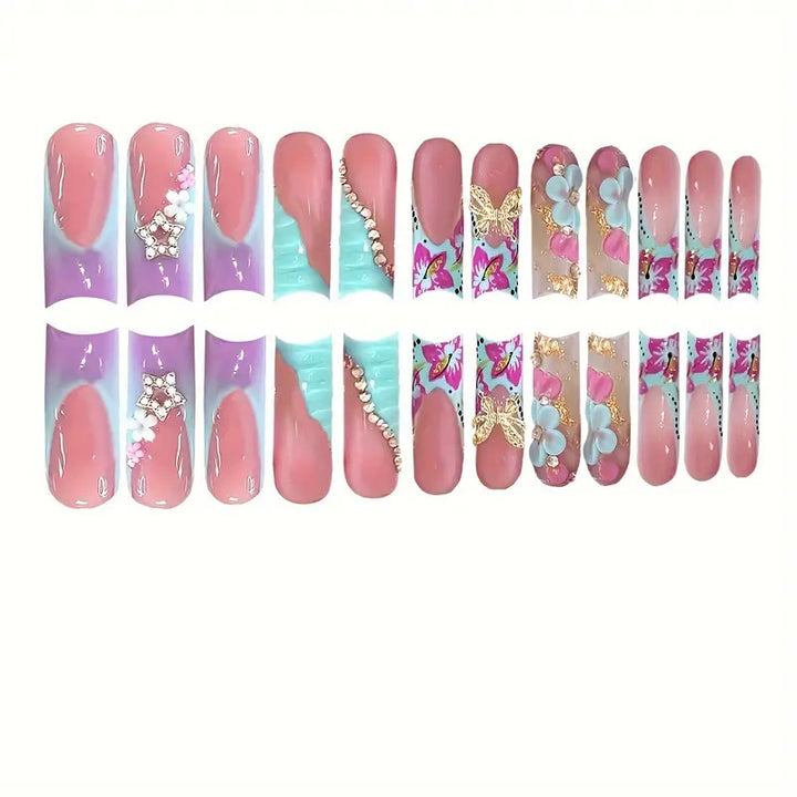 3D Blumendekorative Druck-Nagelkunst Karnz