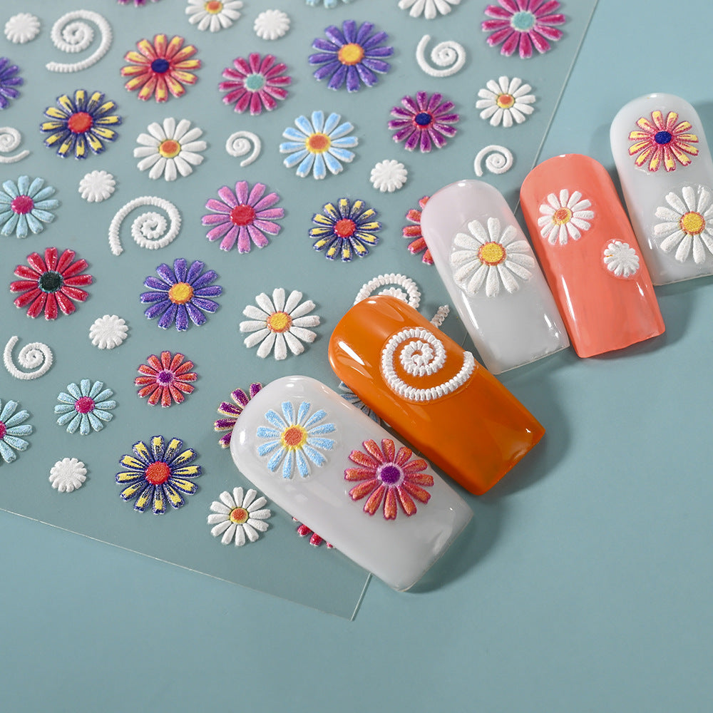 Dekorative Blumen Nagelkunst Aufkleber