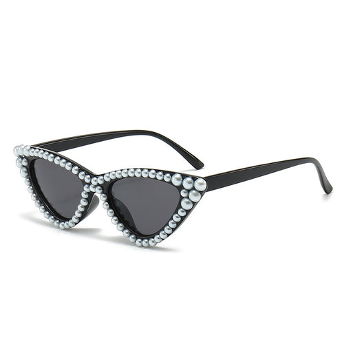 Cat-Eye Sonnenbrille mit Perlenakzenten