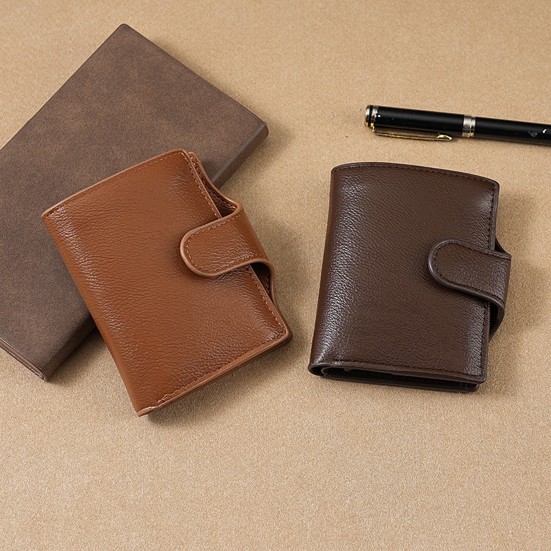 Slim Leder Dreifach Brieftasche