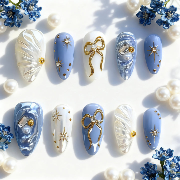 Luxuriöses dekoratives Press-On-Nagelset