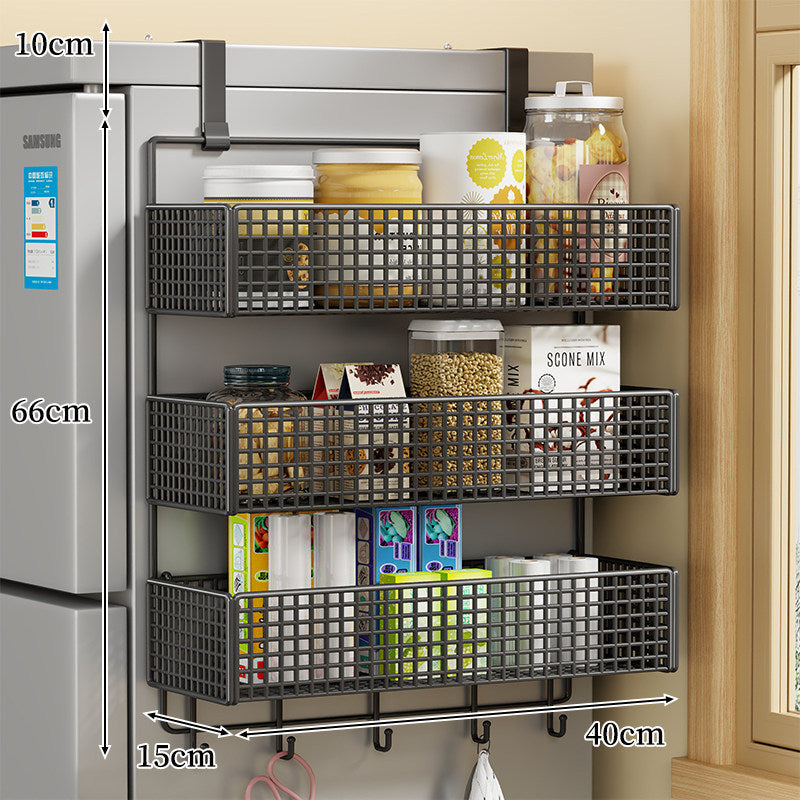 Über-Kühlschrank Doppel-Schicht Magnetische Drahtgeflecht Vorratsorganizer