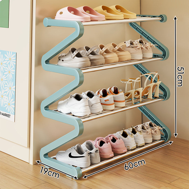 Kompakter Z-förmiger Multi-Tier platzsparender Schuhregalorganisator