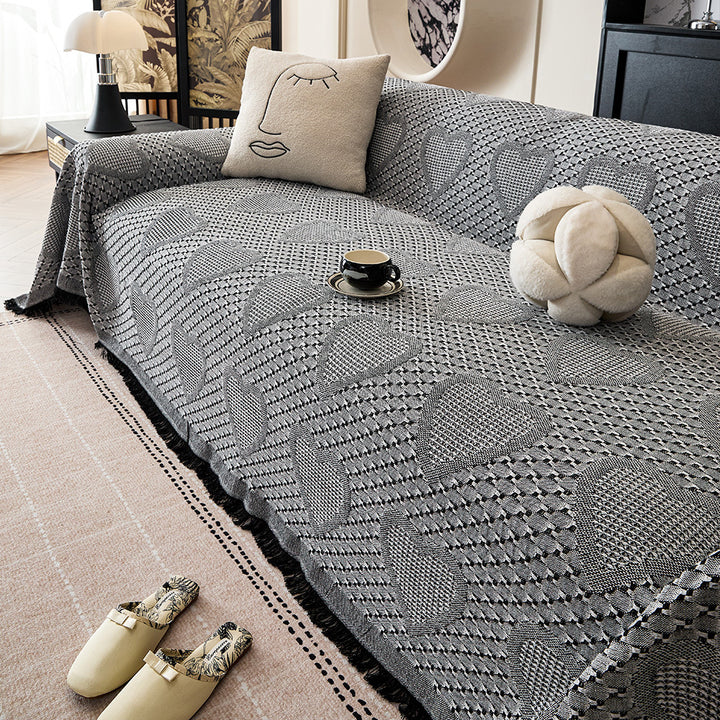Gemütliche Herzmuster Sofa-Wurfdecke