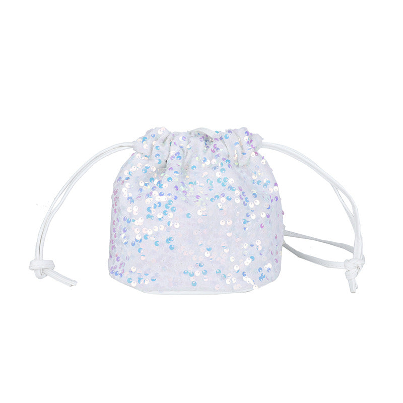 Glitzernde Pailletten Mini Tasche mit Kordelzug Karnz