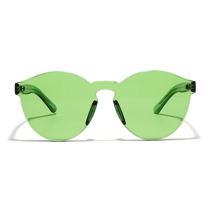 Damen stylische runde Sonnenbrille mit innovativem Rahmen Breit Karnz