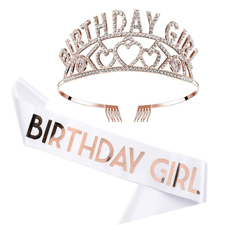 Damen Funkelndes Tiara- und Schärpen-Set Karnz