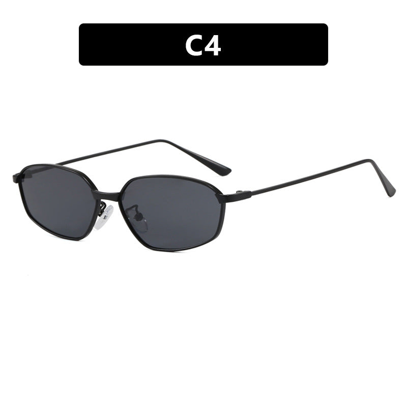 Damen geometrische Sonnenbrille mit schützendem UV-Filter und minimalistischem Metallrahmen Karnz