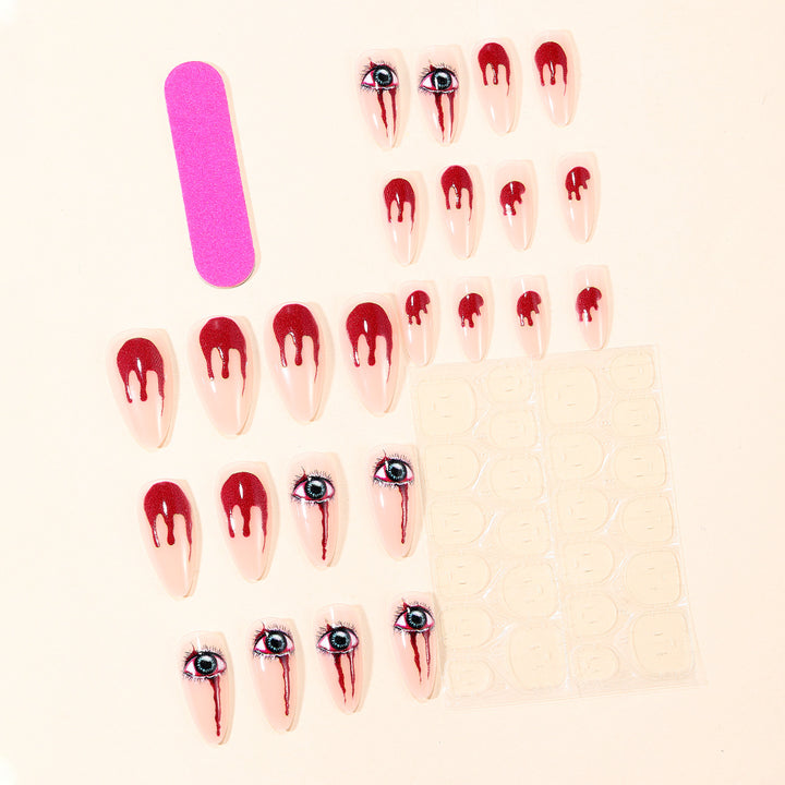 Horror Eye-inspirierte Stiletto-Nagelkunstverlängerungen Karnz