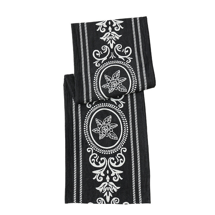 langer leichter ornamentaler Schal mit floraler Jacquard-Struktur
