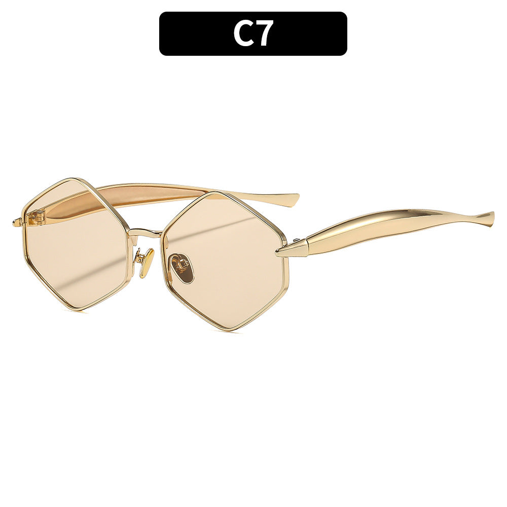 Zeitgenössische sechseckige Sonnenbrille