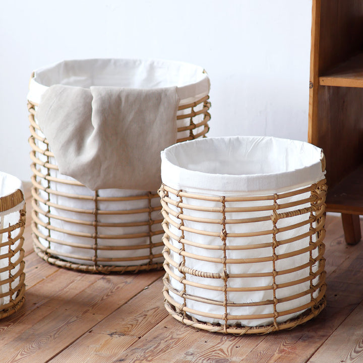 Dekorativer Aufbewahrungskorb mit Stoffeinlage Karnz