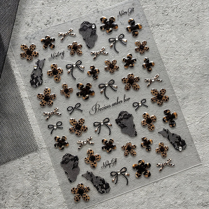Zartes Spitze Nagelkunst Aufkleber Set