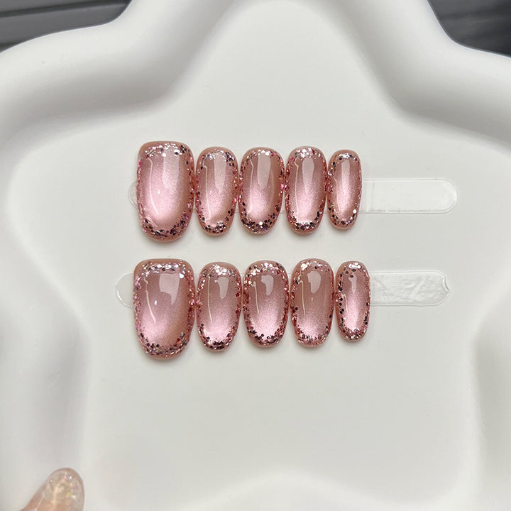 Elegantes Glitter-Finish Press-On Nagelset