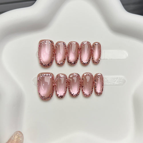 Elegantes Glitter-Finish Press-On Nagelset