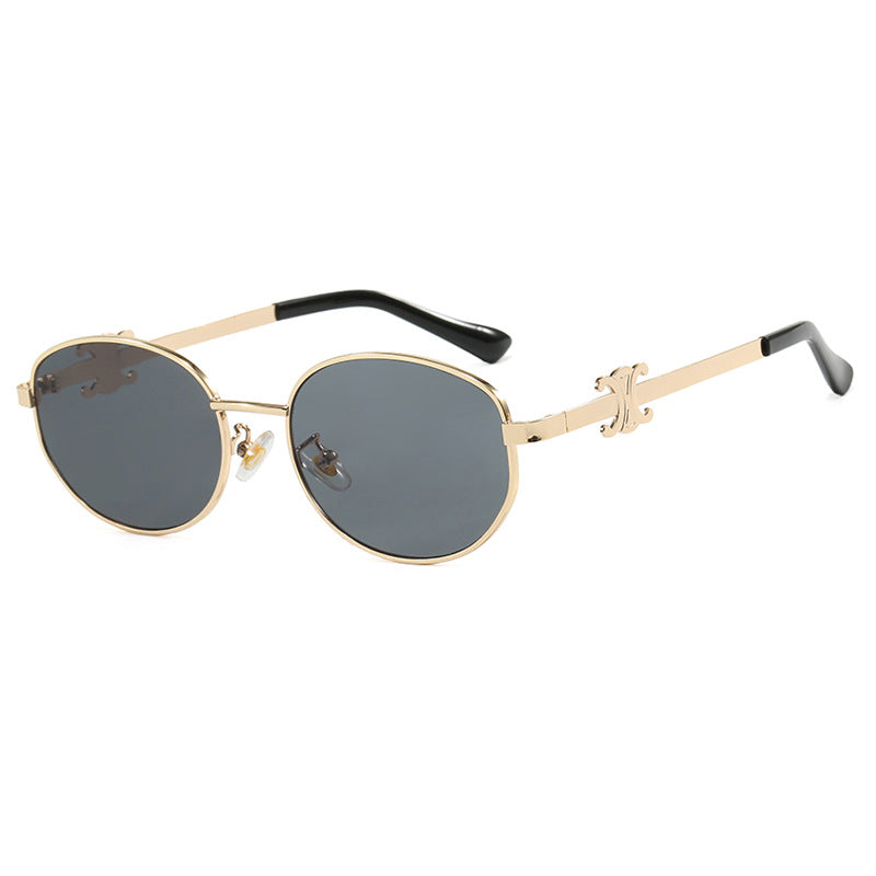 Damen stilvolle Designer Sonnenbrille mit elegantem Metallrahmen Karnz