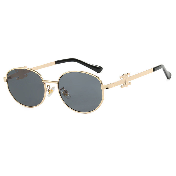 Damen stilvolle Designer Sonnenbrille mit elegantem Metallrahmen Karnz