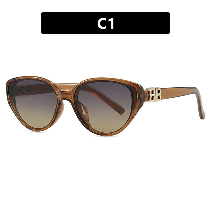 Damen modische Cat-Eye Sonnenbrille mit elegantem Metallrahmen und UV-Schutz Karnz