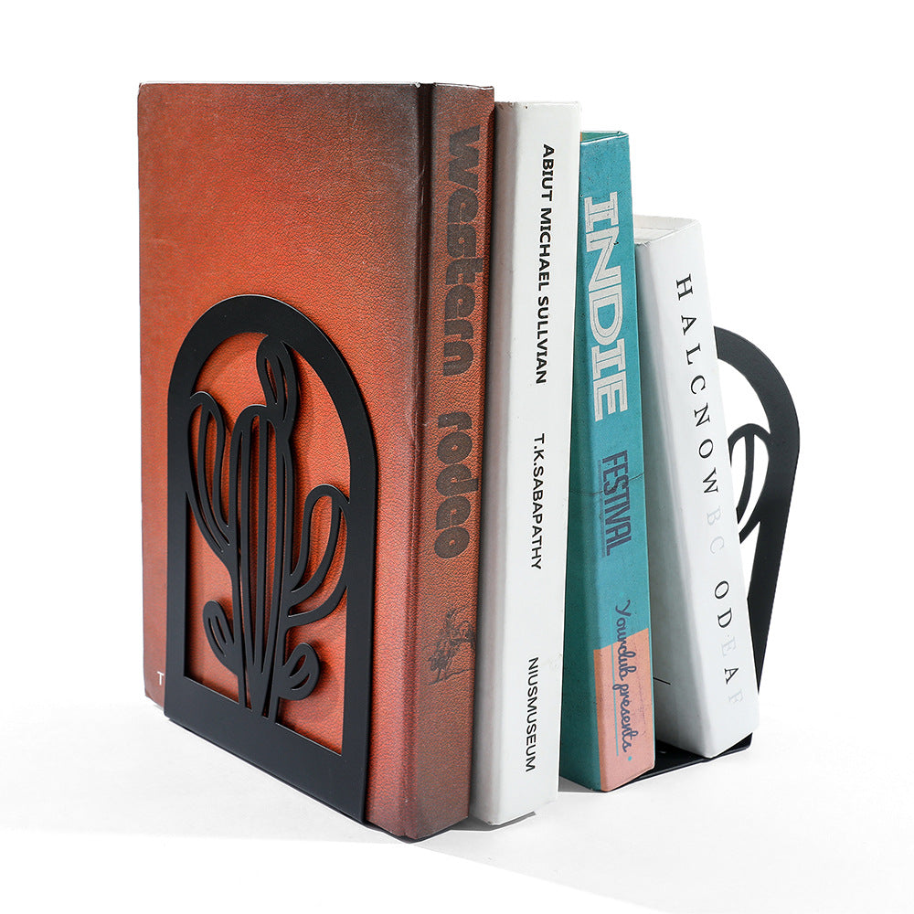 Dekorative von Kakteen inspirierte Buchstützen