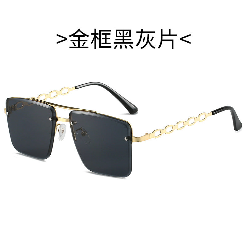 Damen Quadratische Sonnenbrille mit eleganter Kettenstruktur Karnz