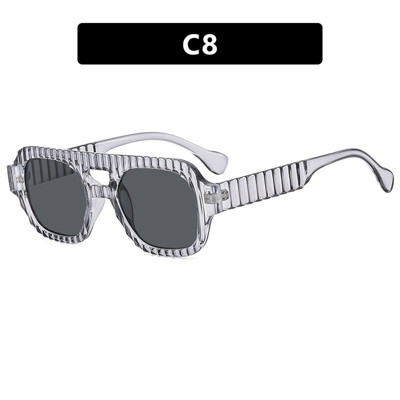 Damen geometrische Sonnenbrille mit raffiniertem Strukturdesign Karnz