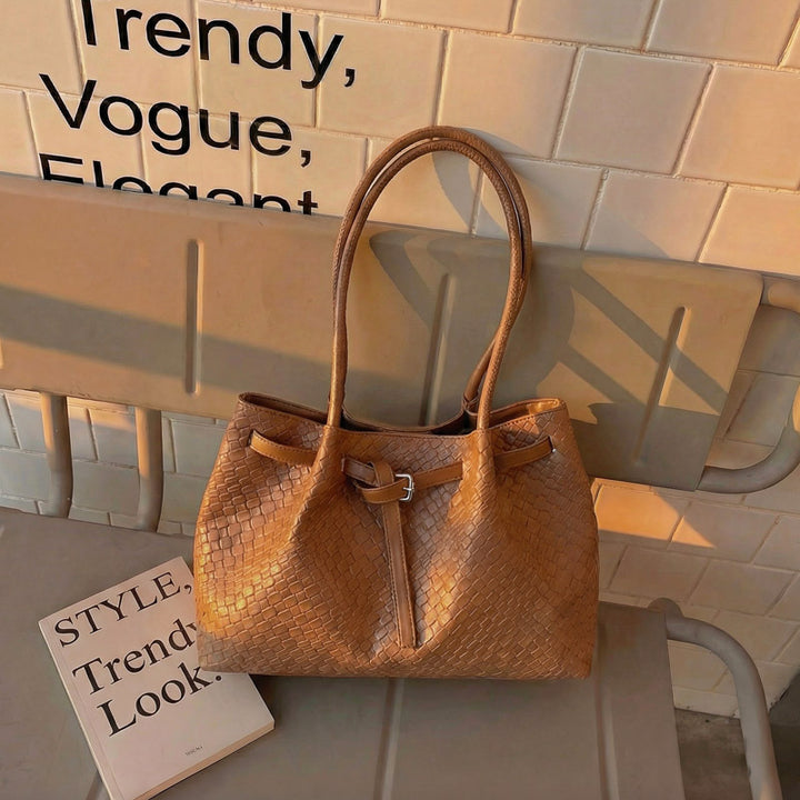 Texturiertes Leder Tote Bag Karnz
