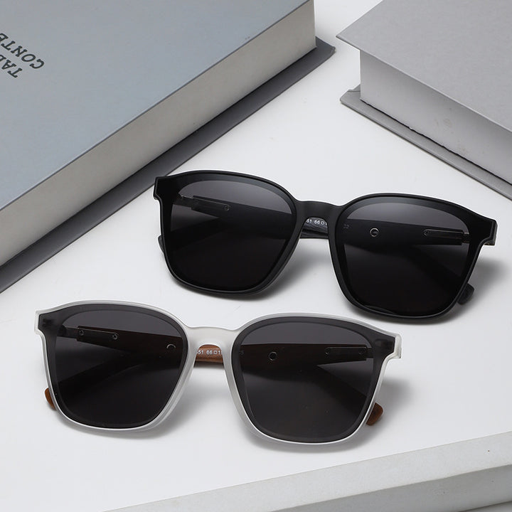 Damen stilvolle oversized Sonnenbrille mit hölzernen Akzenten Karnz