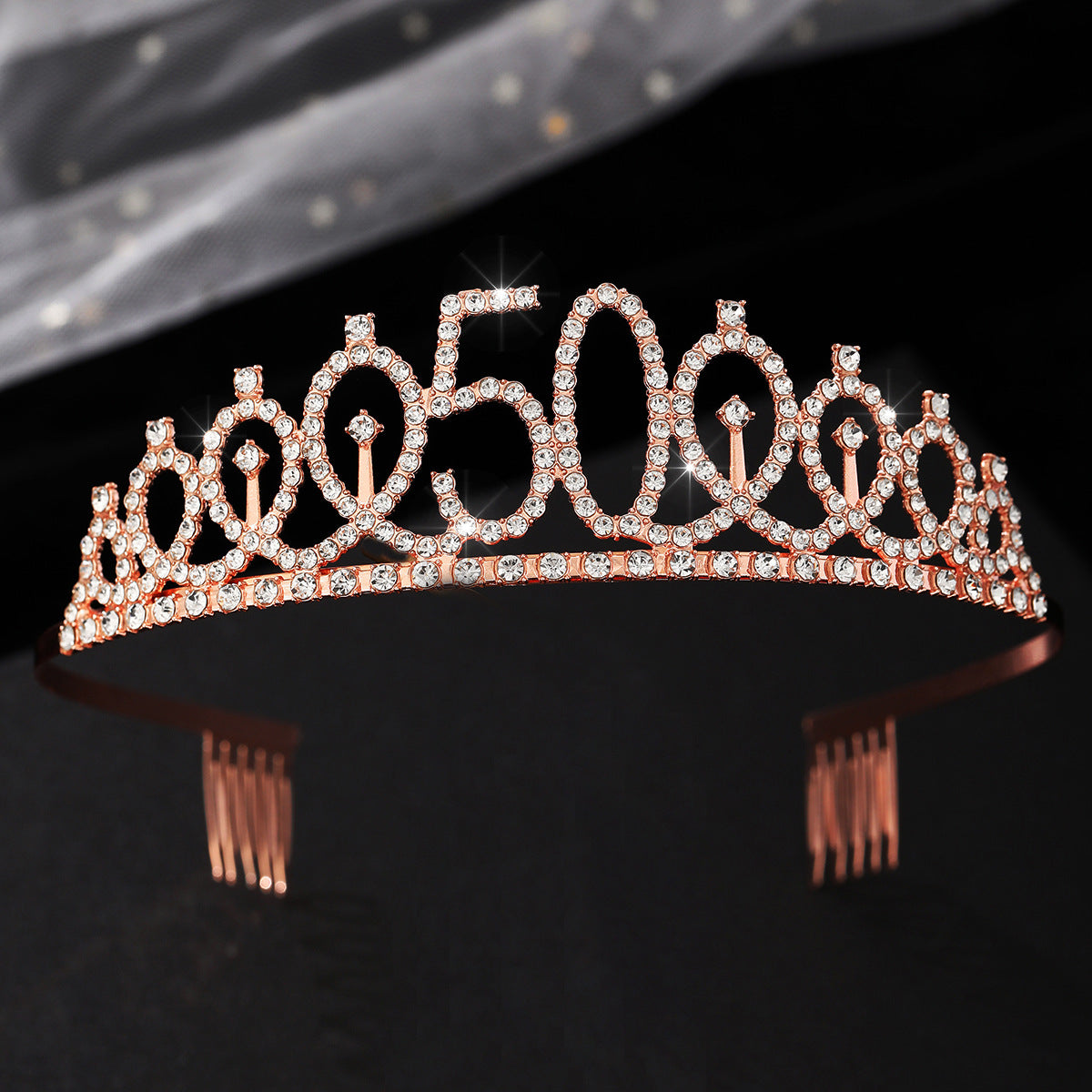 Damen Kristallverzierte Tiara mit elegantem Design Karnz