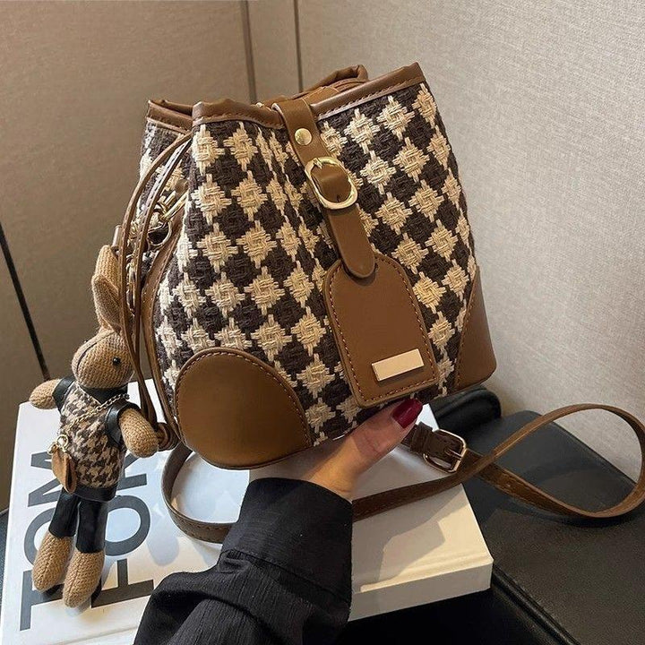 Stylische kariert Bucket Bag Karnz