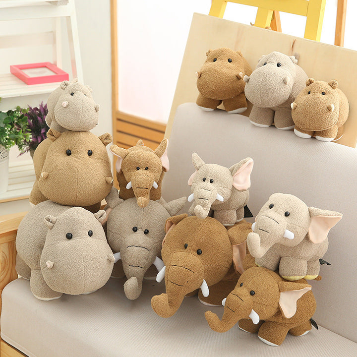 Plüsch-Hippo-Kuschel-Kissen mit gewichtetem Kern und ultra-weichem Mikrofleece-Bezug Karnz