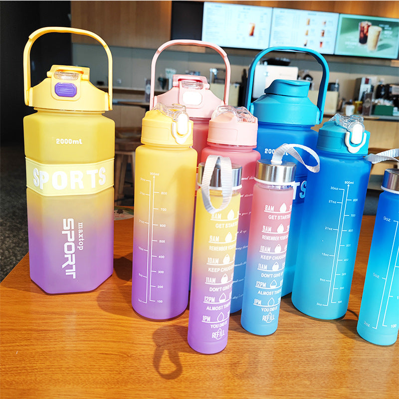 Damen Sport-Wasserflasche mit motivierenden Skalen Karnz