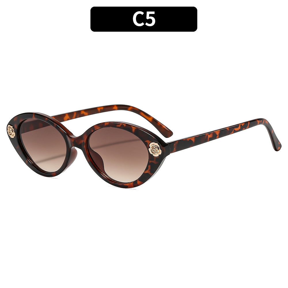Elegante Vintage-inspirierte ovale Rahmen-Sonnenbrille