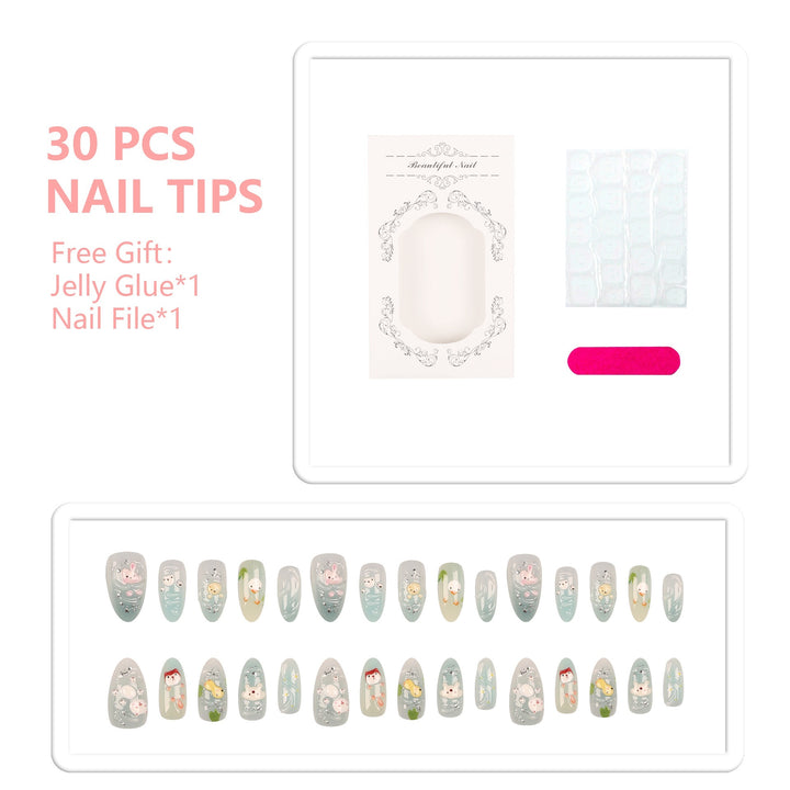 Verspieltes Tier-Themen Press-On Nagelkunst Set