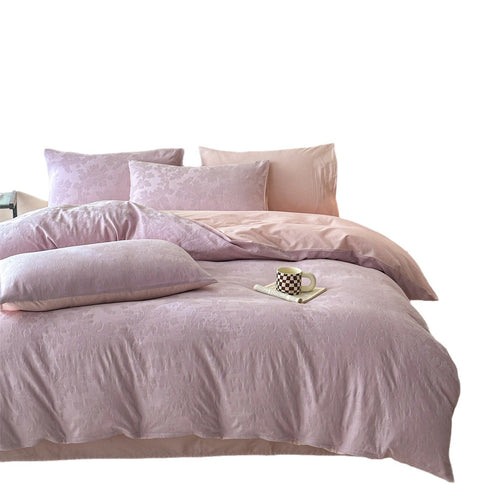 Gepolstertes Schmetterlings-Jacquard-Bettwäsche-Set mit wendbarem Soft-Feel-Futter und Umschlagkissenbezügen