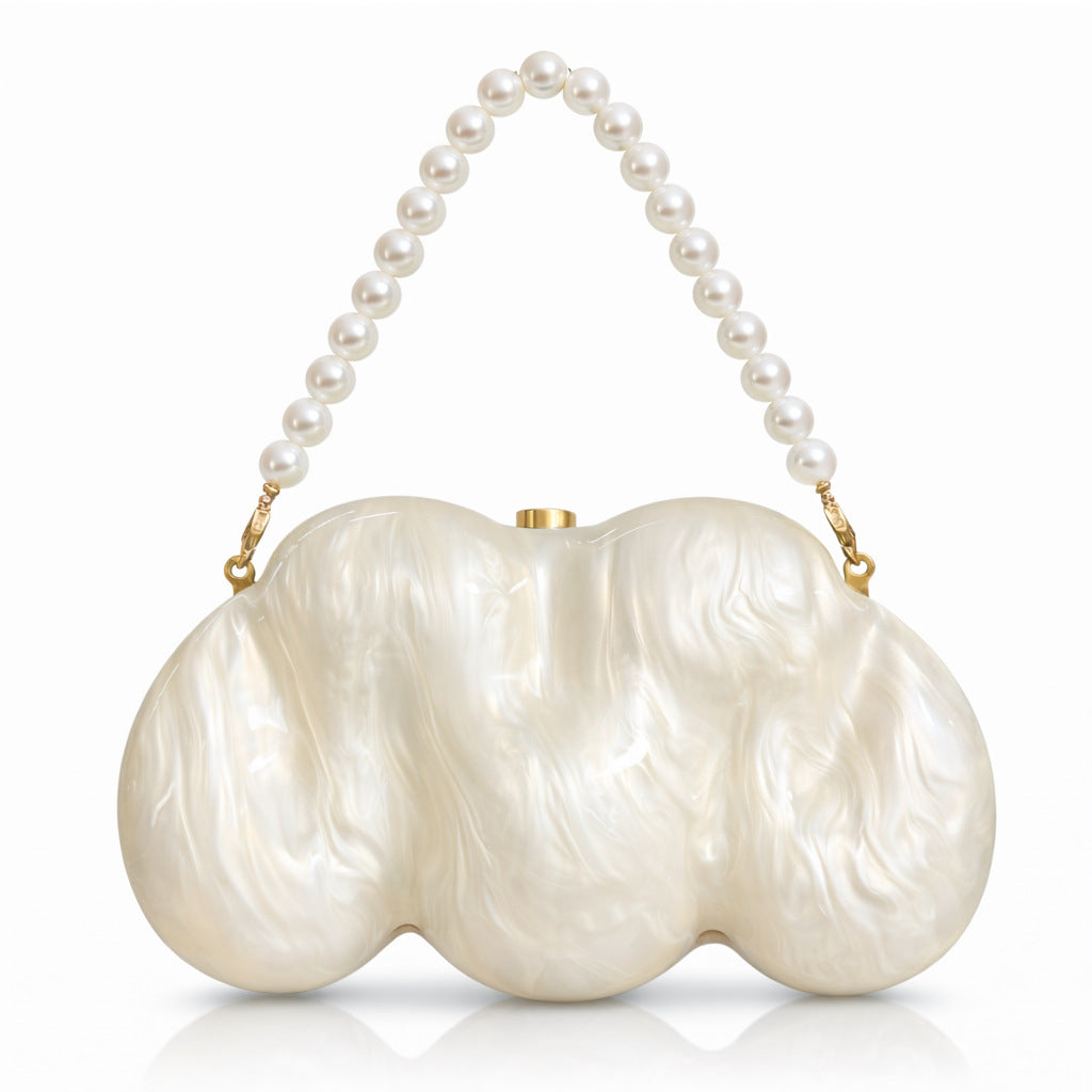 Perlenbeschichtete künstlerische Clutch