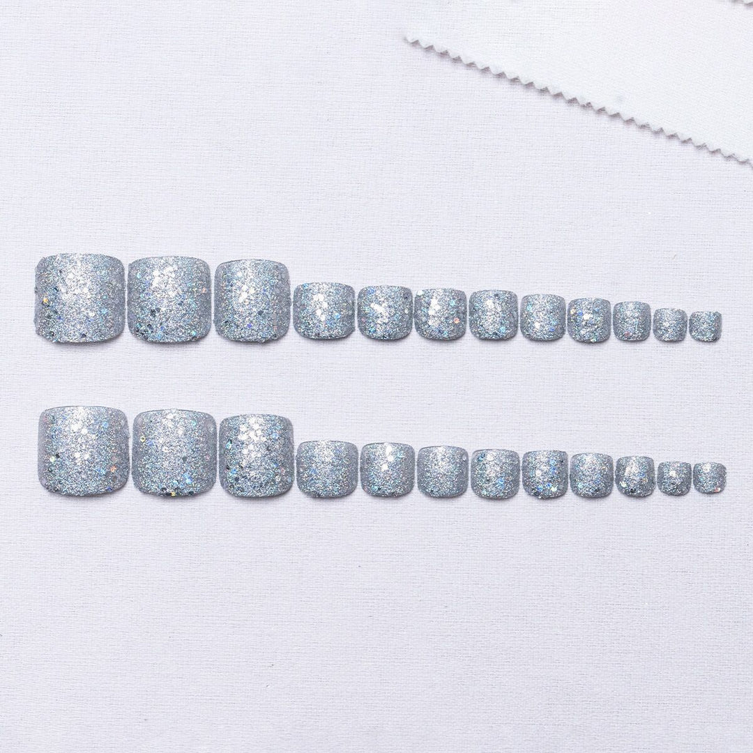 Glamourös Glitzeriger Zehen Nagel Kunst Karnz