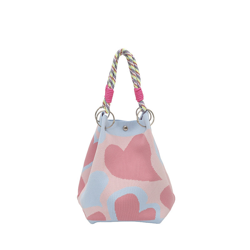 WoFloral Print Texturiertes Handtasche Karnz
